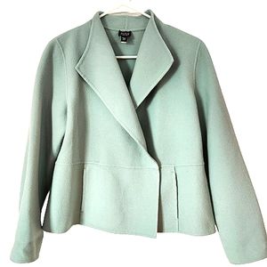 Eileen Fisher Mint Green Wool Cashmere Blend Blazer Medium Petite